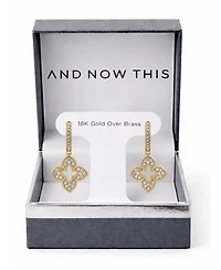 And Now This Crystal Flower Hinged Hoop Earrings