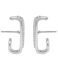 And Now This High Polished Clear Crystal Post Earring, Gold Plate and Silver Plate