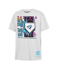 Mitchell & Ness Big Boys and Girls White Toronto Blue Jays Cooperstown Neon Field Shock T-Shirt