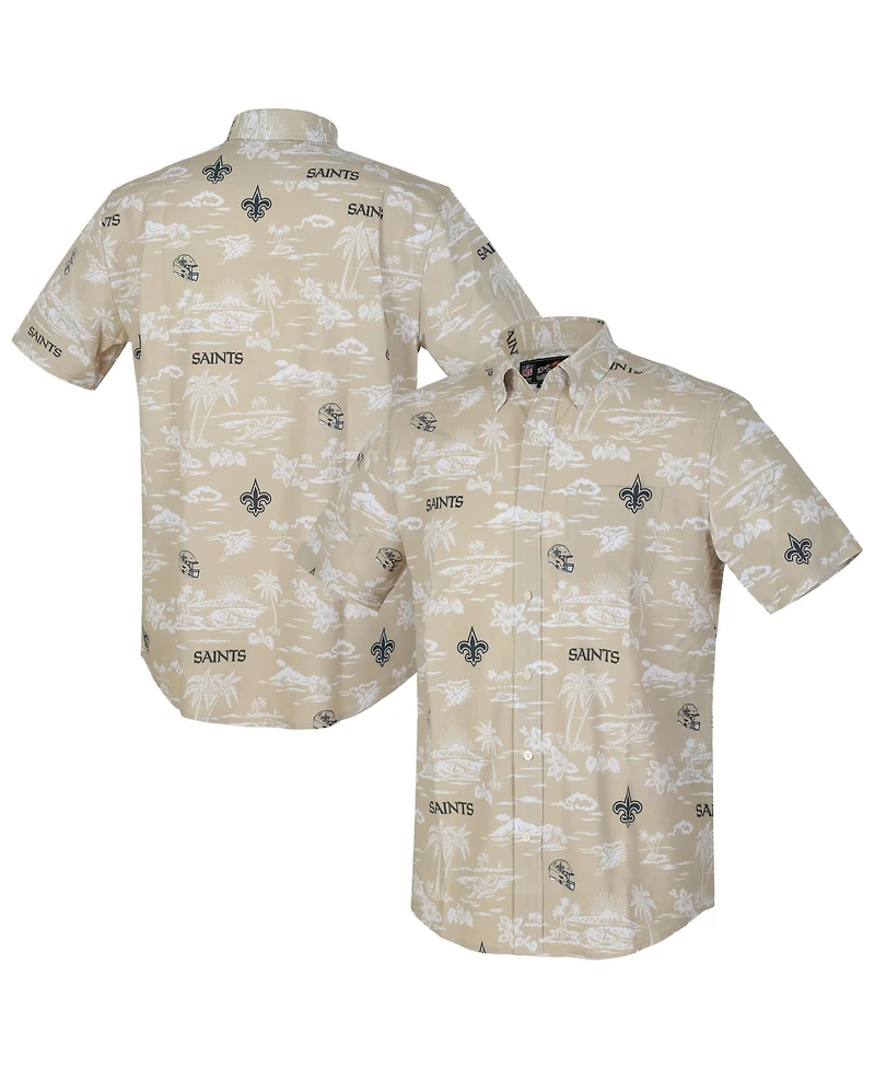 Reyn Spooner Men's Gold New Orleans Saints Kekai Performance Button-Down Shirt