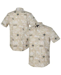 Reyn Spooner Men's Gold New Orleans Saints Kekai Performance Button-Down Shirt