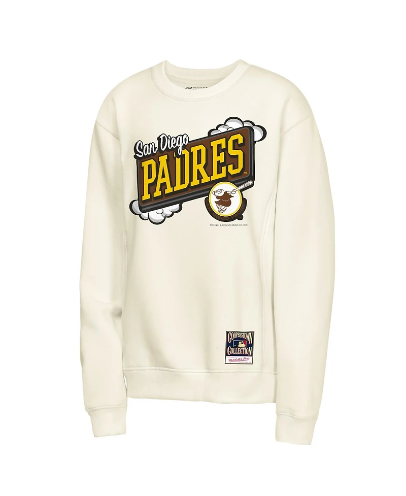 Mitchell & Ness Big Boys and Girls Natural San Diego Padres Retro Billboard Sweatshirt