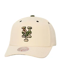 Mitchell & Ness Men's and Women's Cream New York Mets Camo Logo Pro Crown Snapback Hat
