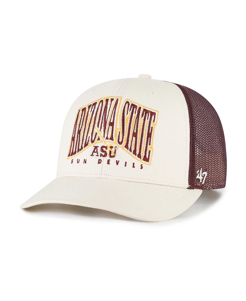 '47 Brand Men's Natural Arizona State Sun Devils Drawbridge Trucker Adjustable Hat