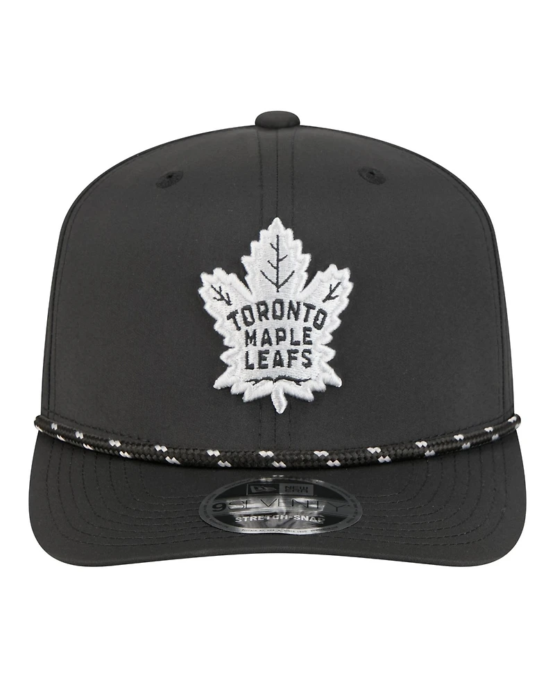 New Era Men's Black Toronto Maple Leaf's Sport Vented 9SEVENTY Rope Adjustable Hat