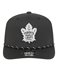 New Era Men's Black Toronto Maple Leaf's Sport Vented 9SEVENTY Rope Adjustable Hat