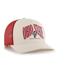 '47 Brand Men's Natural Ohio State Buckeyes Drawbridge Trucker Adjustable Hat