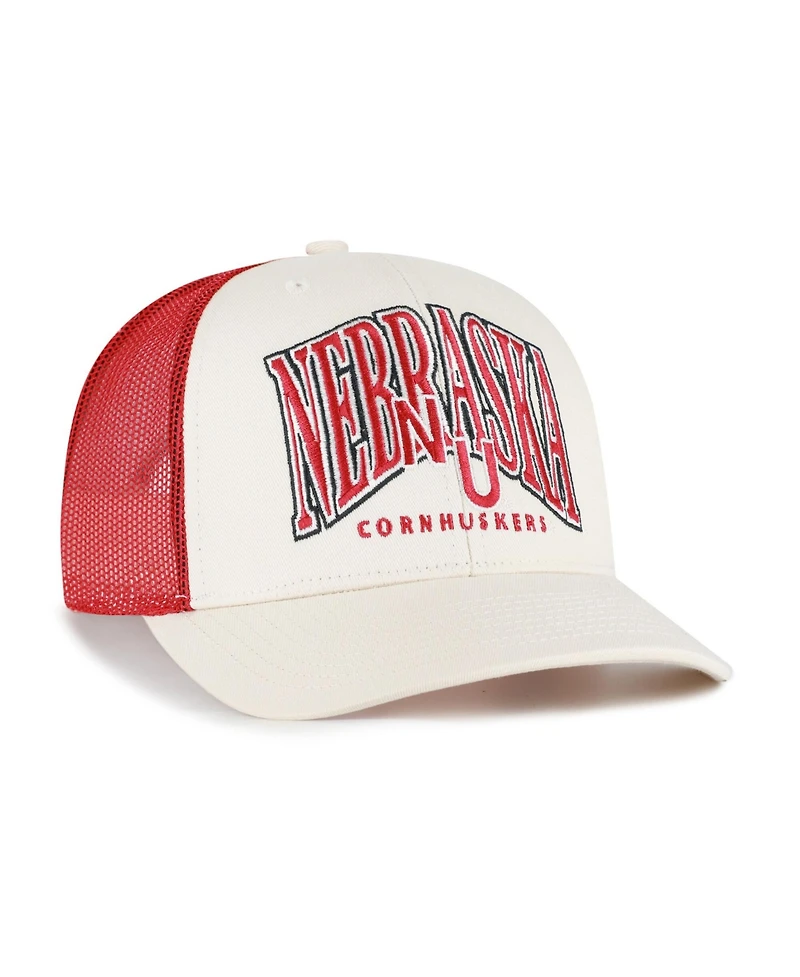 '47 Brand Men's Cream Nebraska Huskers Drawbridge Trucker Adjustable Hat
