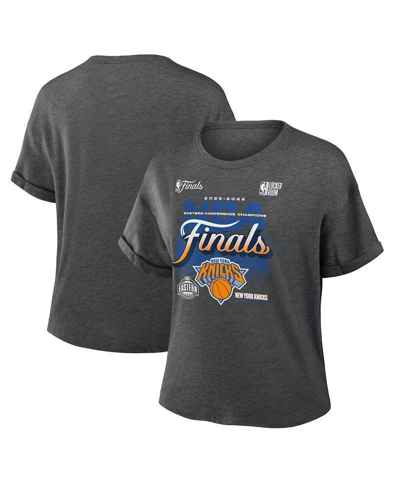 Fanatics Women's Charcoal New York Knicks 2026 Nba Eastern Conference Champions Locker Room Tri-Blend T-Shirt