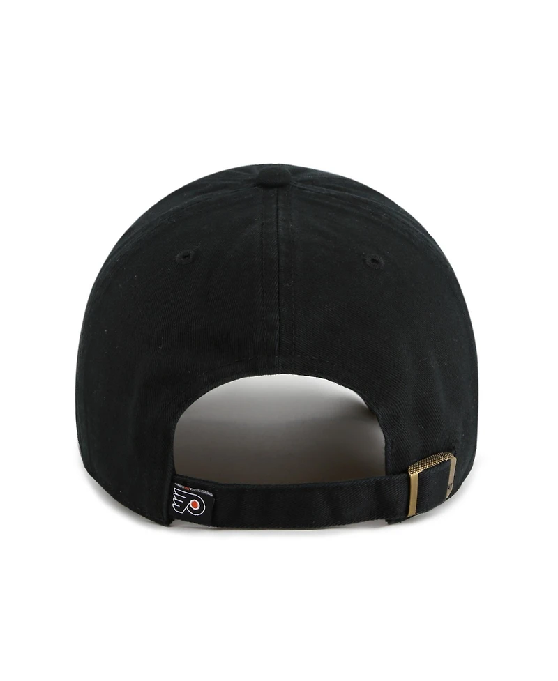 '47 Brand Men's Black Philadelphia Flyers Gritty Alternate Logo Clean Up Adjustable Hat