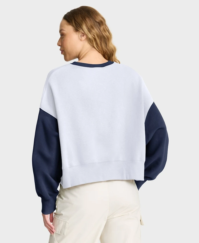 Nike Women's White/Navy Detroit Tigers Oversized High Hip Fleece Sweatshirt