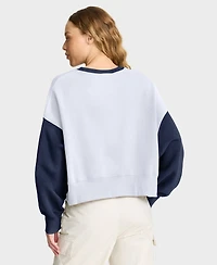 Nike Women's White/Navy Detroit Tigers Oversized High Hip Fleece Sweatshirt