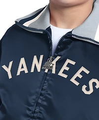 Starter Big Boys and Girls Navy New York Yankees The Captain Jr. Cooperstown Collection Full-Zip Varsity Jacket