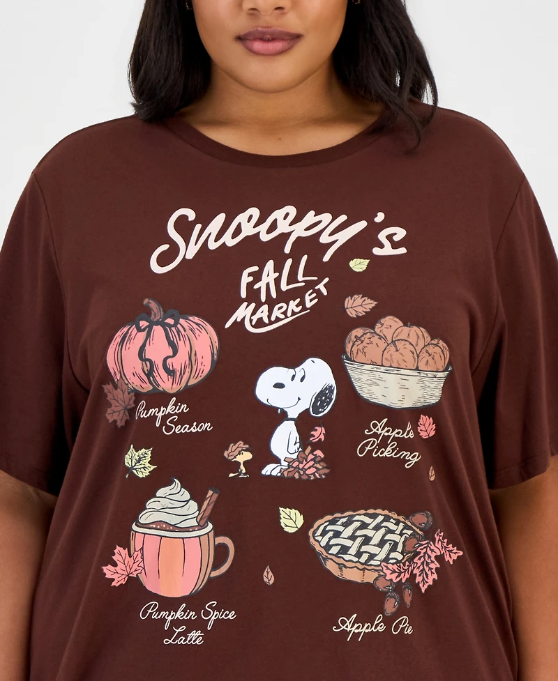 Grayson Threads, The Label Trendy Plus Snoopy Fall Market Graphic T-Shirt