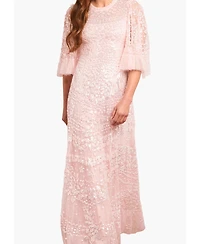 Needle & Thread Women's Anais Sequin 3/4 Sleeve Maxi Gown