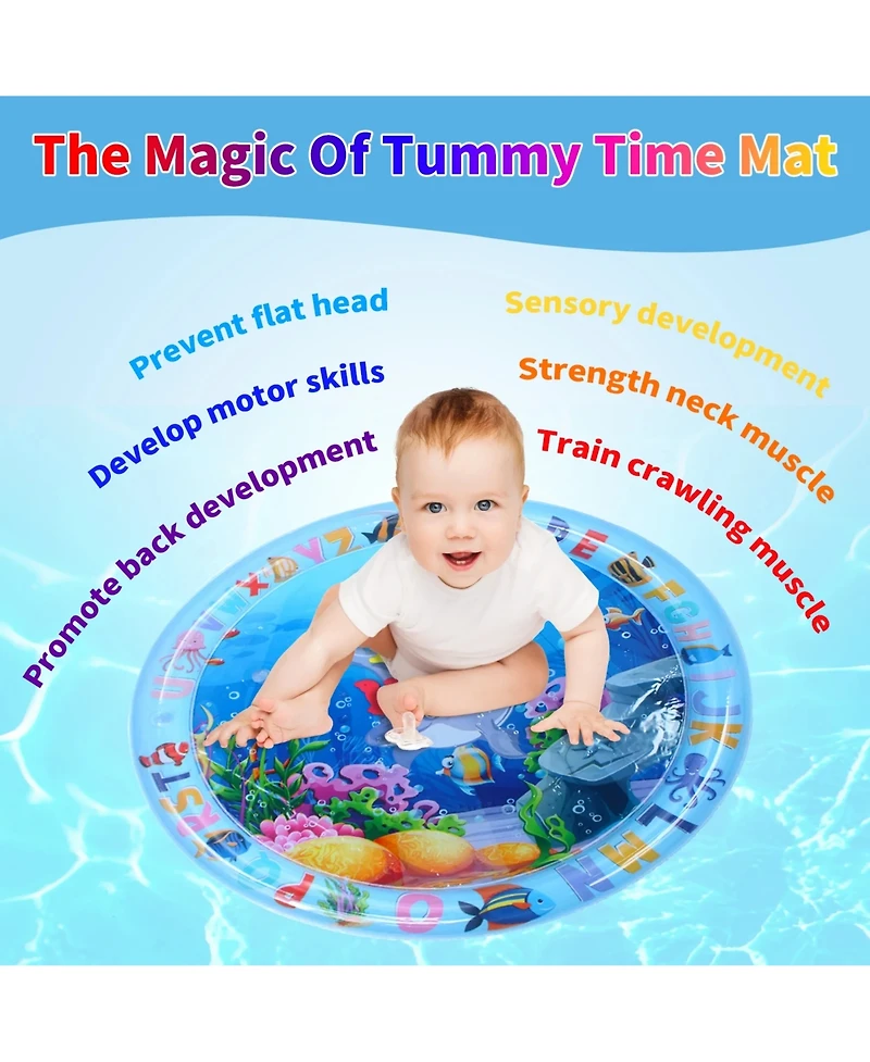 Cowin Tummy Time Water Mat for Baby Inflatable Activity Center