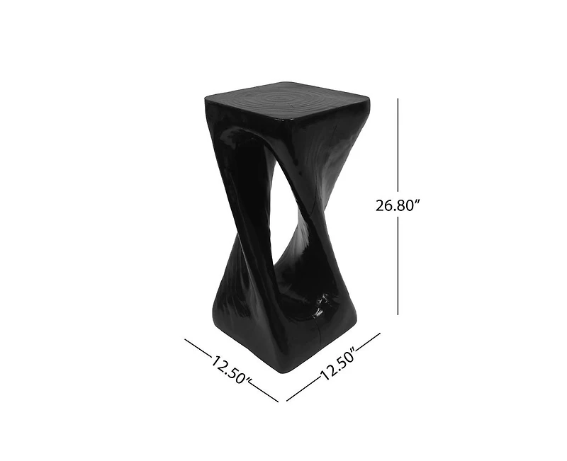 sumyeg Twisted Spiral Hollow Lightweight Concrete Side Table 200lbs No Assembly Indoor Outdoor End