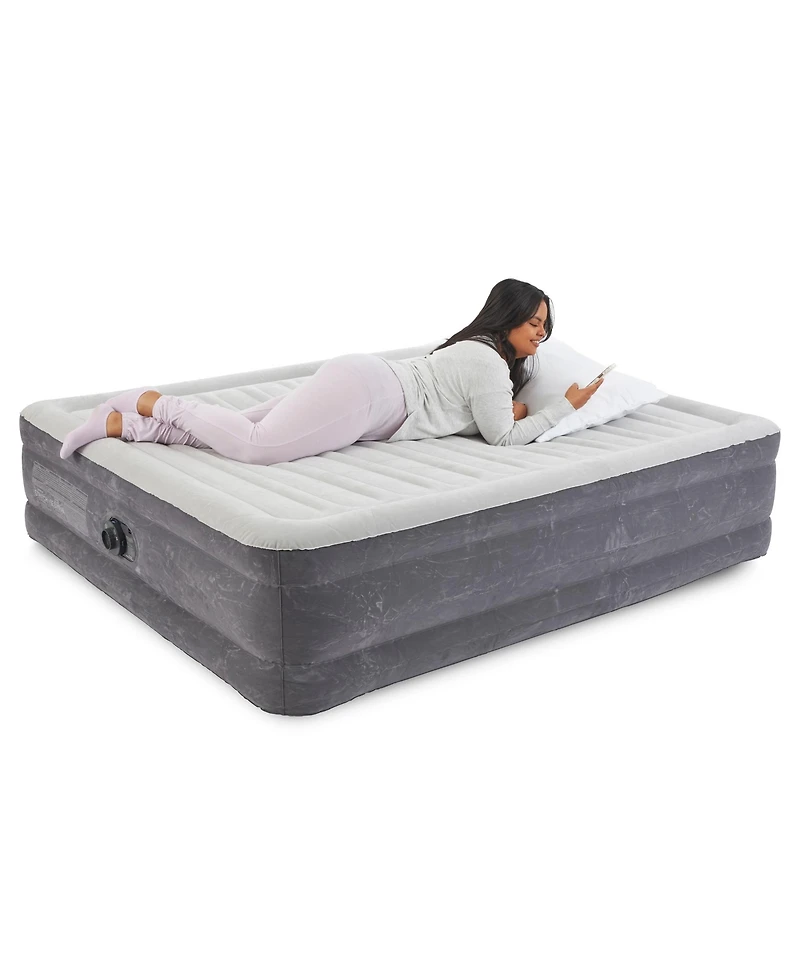 Intex 18" Inflatable Elevated Air Mattress Bed w/Built In Pump, King (2 Pack)
