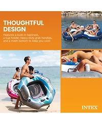 Intex River Run Connect Vinyl Lounge Inflatable Floating Water Tubes ( Pack