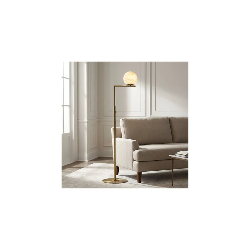 Possini Euro Design Possini Euro Jupiter 62 1/2" High Soft Brass and Glass Floor Lamp