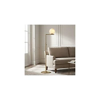 Possini Euro Design Possini Euro Jupiter 62 1/2" High Soft Brass and Glass Floor Lamp