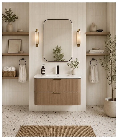 Ari Bath Chantal 30" Floating Bathroom Vanity Smoked