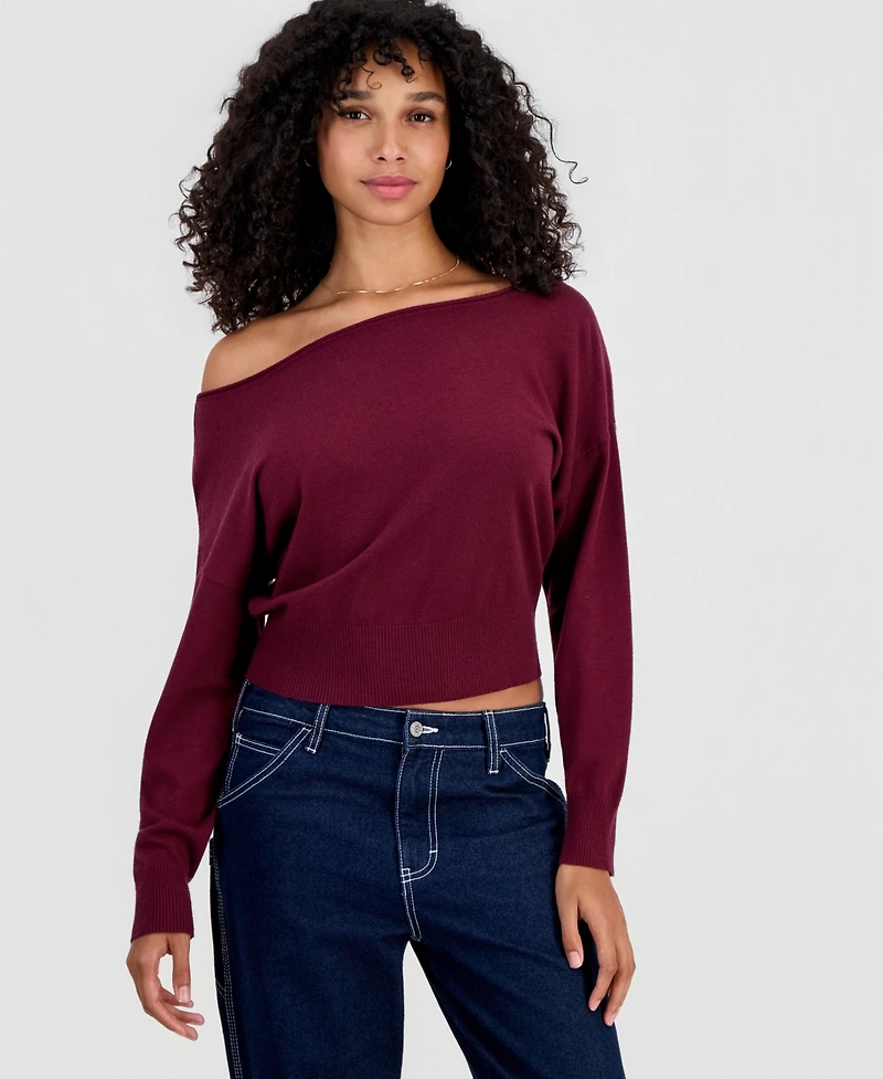 Ultra Flirt Juniors' Roll-Neck Slouchy Sweater