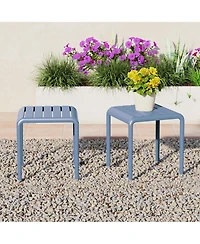 Plastic Modern Outdoor Patio Accent Side Tables (Set of 2)