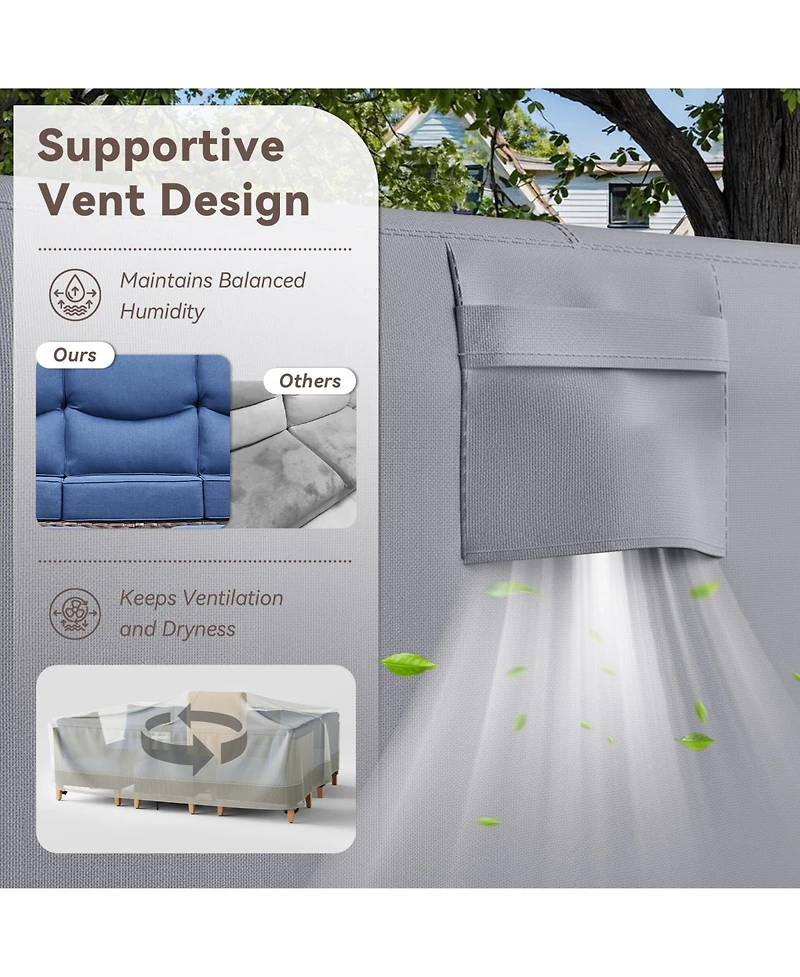 Pocassy Rectangle Patio Furniture Cover Waterproof Outdoor Dining Table and Chair Cover Anti-uv Outside Sectional Sofa Set Covers