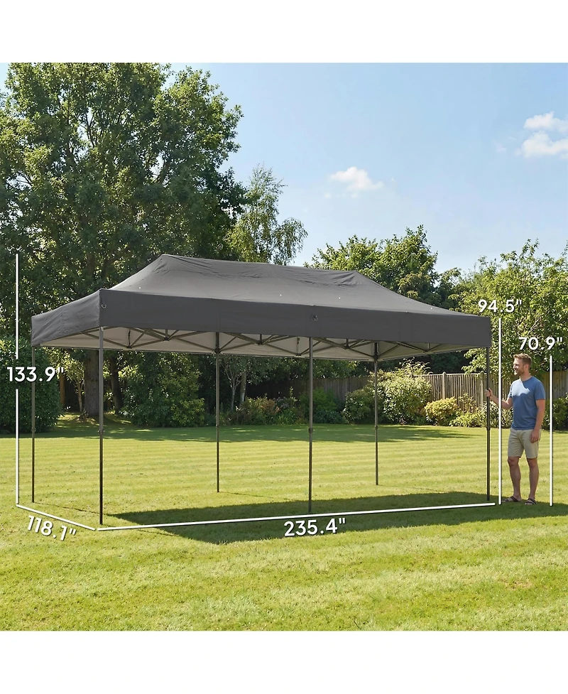 Outsunny 10x20 ft Pop Up Canopy Tent, Heavy Duty Outdoor