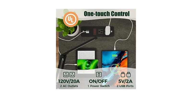 Lucky One 16" Width Farmhouse Nightstand with Usb Charging Station