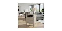 Lucky One 18"W Fluted Nightstand with 2-Drawer and Gold Knobs