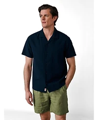 Aubin Men's Seersucker Linen Short Sleeve Shirt