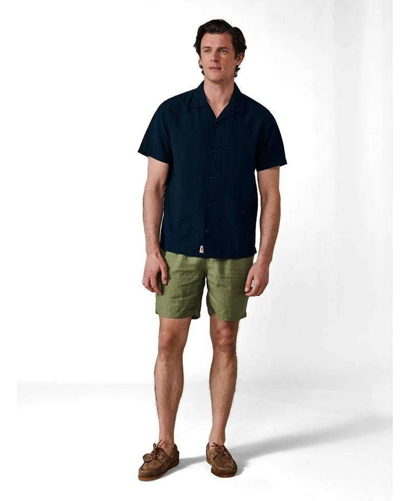 Aubin Men's Seersucker Linen Short Sleeve Shirt
