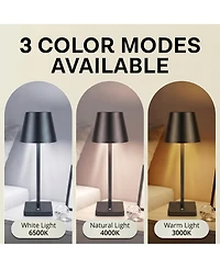 Bell + Howell Modern Design Solar Rechargeable Led Light with 3 Dimmable Modes Portable Table Lamp