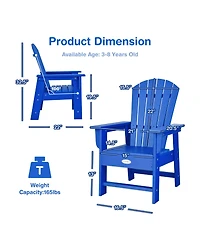 Gymax Set of 2 Kids Patio Adirondack Chair Armchair Weather Resistance Outdoor Chair