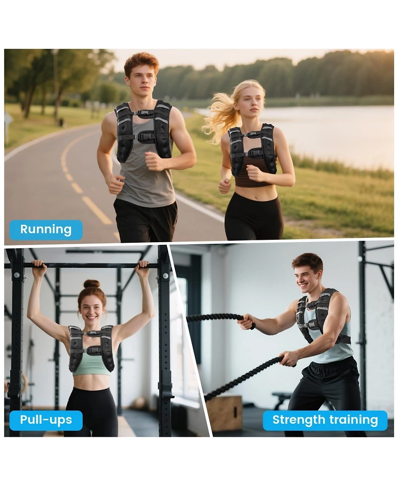 Aofar Weighted Vest Reflective Adjustable Workout Fitness Running