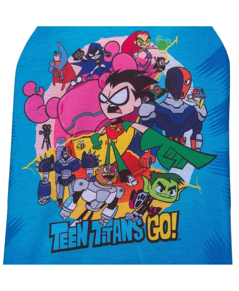 Teen Titans Go! Boys' Kids 14- 4 Filmstrip Pattern 2-Piece Raglan Long-Sleeve Sleep Shirt Pajama Pant Set