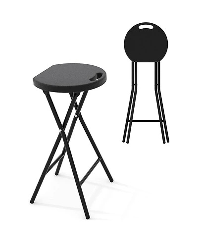 gaomon 1 Piece 28 Inch Ourdoor Folding Stool, Bar Stool with Handle for Outdoor Indoor Kitchen Home Bar, Assembly Free