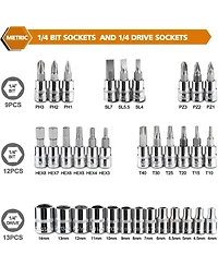 Xdovet Socket Ratchet Wrench Set Bit Metric Extension Bar Auto Repairing Household