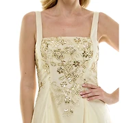 Rare Juniors' Embellished Square Neck Tieback Mini Dress