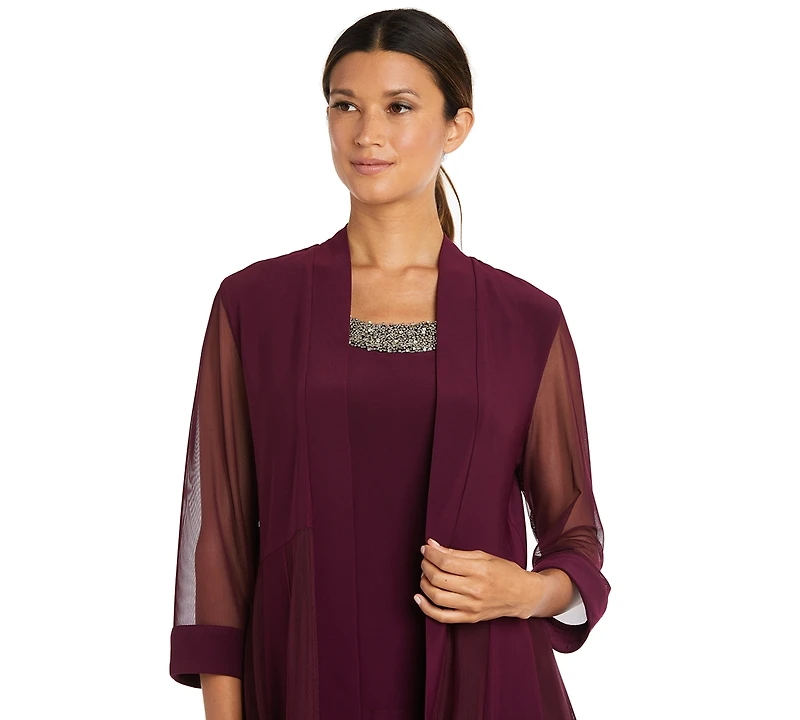 R & M Richards Petite 2-Pc. Jacket Top Pants Set