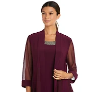 R & M Richards Petite 2-Pc. Jacket Top Pants Set