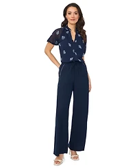 CeCe Women's Embroidered Split V-Neck Blouse