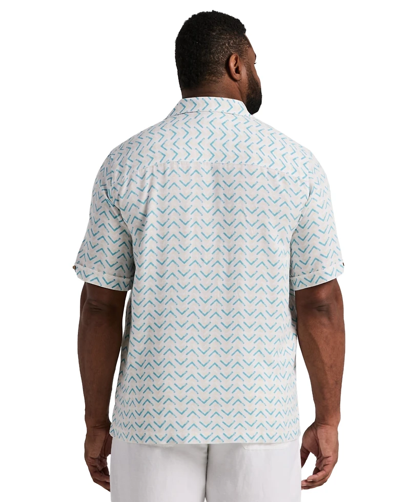 Cubavera Men's Big & Tall Geometric Print Camp Collar Shirt