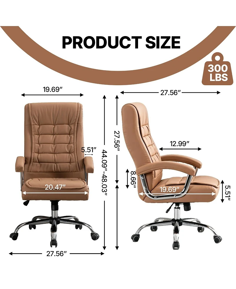 Streamdale Furniture Executive High Back Pu Leather Ergonomic Office Chair
