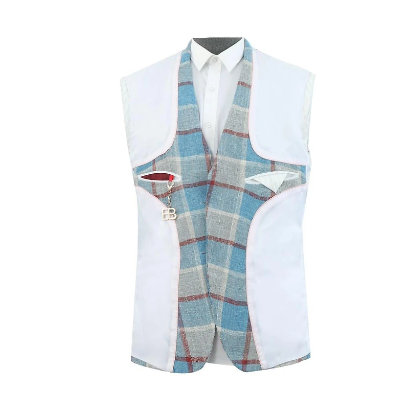 Elie Balleh Men's Slim Fit Plaid Sports Blazer