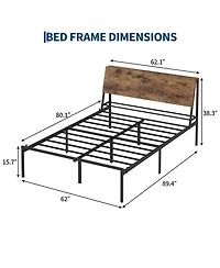 homfan Metal Platform Bed Frame