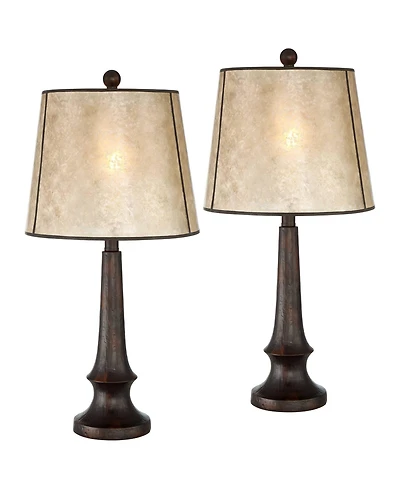 Franklin Iron Works Naomi 25" Tall Industrial Farmhouse Table Lamps, Set of 2