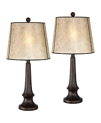 Franklin Iron Works Naomi 25" Tall Industrial Farmhouse Table Lamps, Set of 2